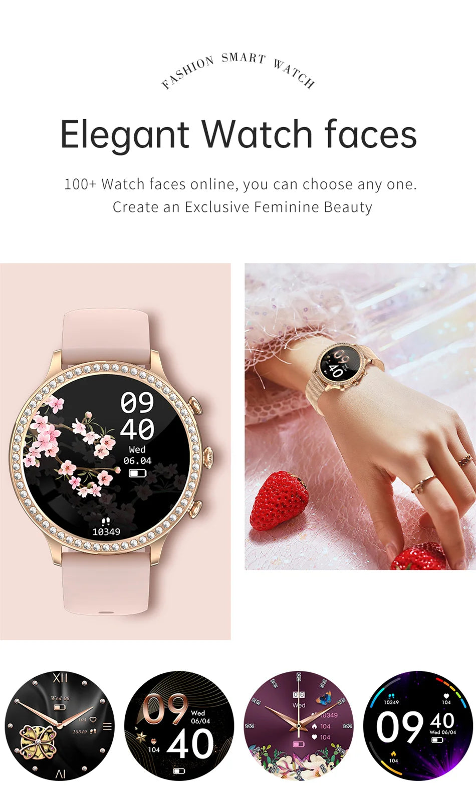 Smart Watch Women Ladies 2024 New Bluetooth Call Sport PPG+ECG SmartWatch for Women Present Gift