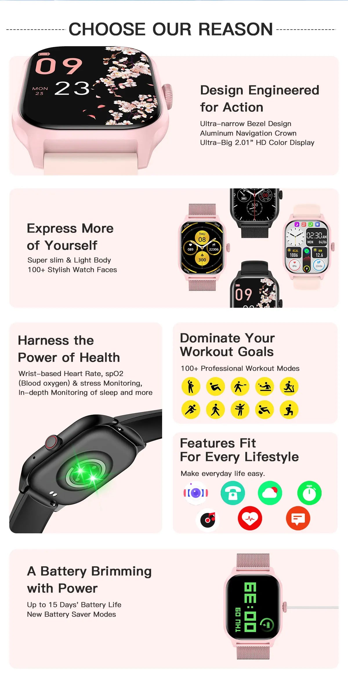 2024 Smartwatch: Bluetooth Calling, Touch Dial Music & Fitness Tracker - Perfect Gift !