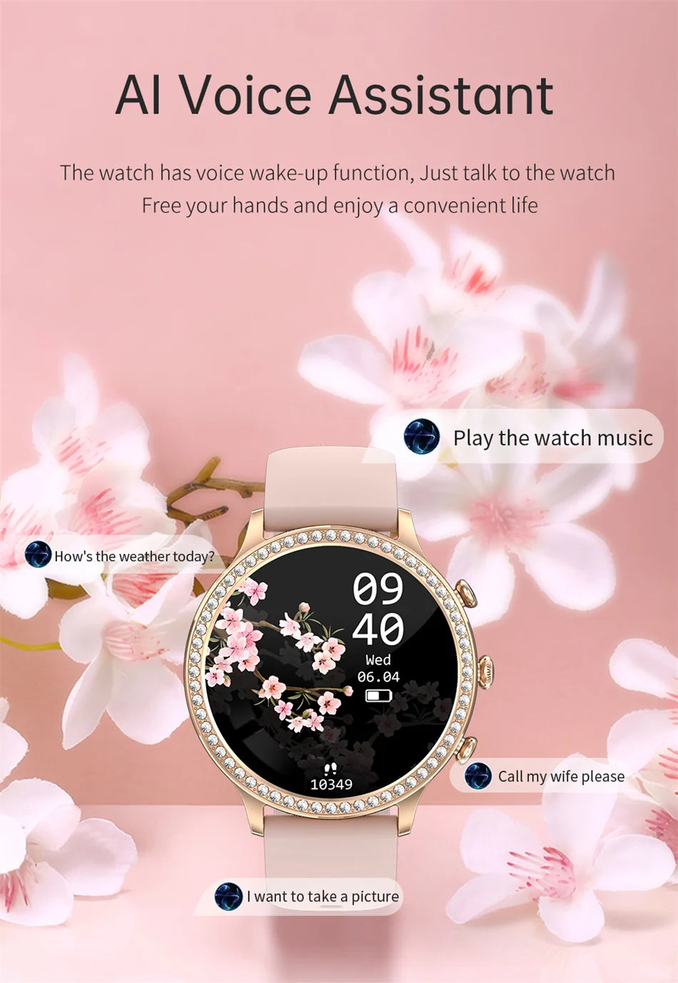 Smart Watch Women Ladies 2024 New Bluetooth Call Sport PPG+ECG SmartWatch for Women Present Gift