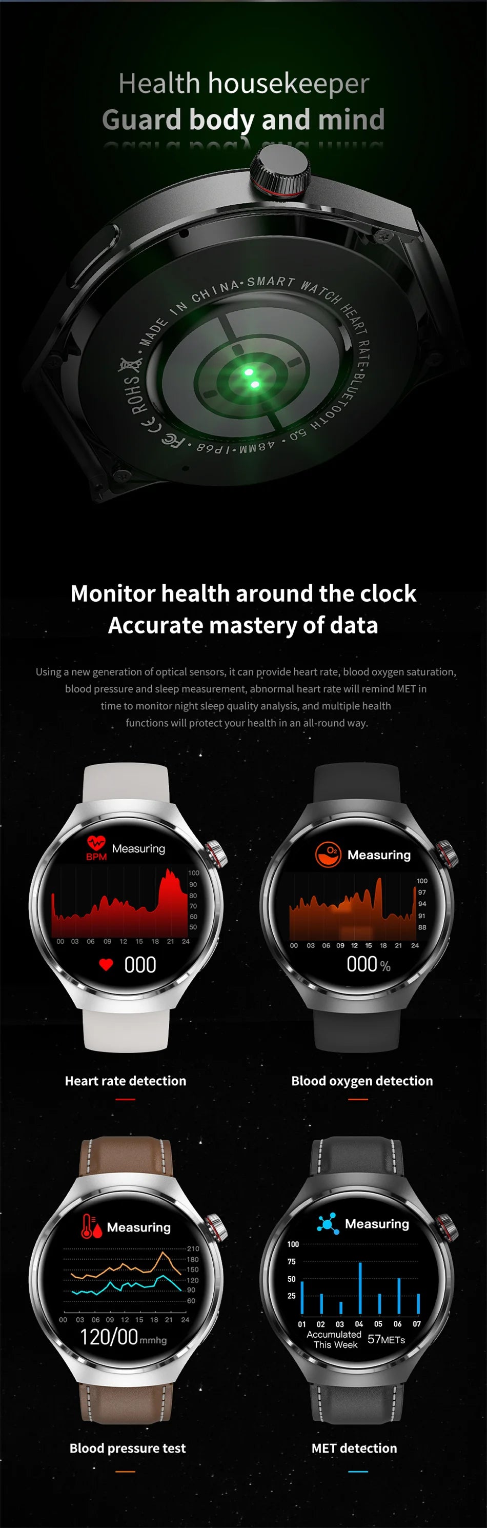 GPS NFC Smart Watch Men 360*360 AMOLED Screen Heart rate Bluetooth Call IP68 Waterproof Man Smartwatch 2024